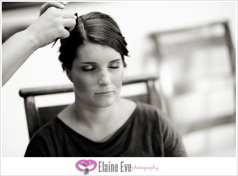Bridesmaid getting ready
