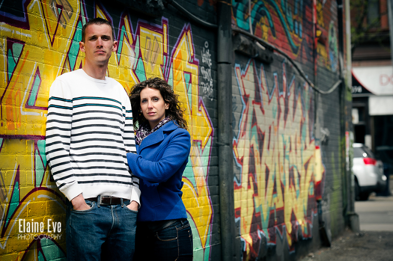 Graffiti Alley Engagement Photograph